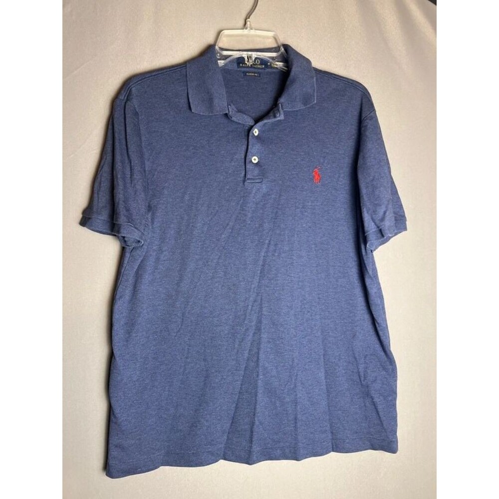 Polo Ralph Lauren Men's Navy Blue Classic Fit Polo Shirt Size M Red Pony Logo